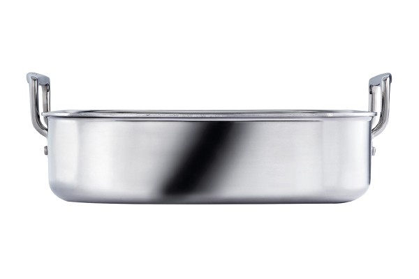 Le Creuset Bratreine quadratisch 3-Ply Edelstahl 26cm