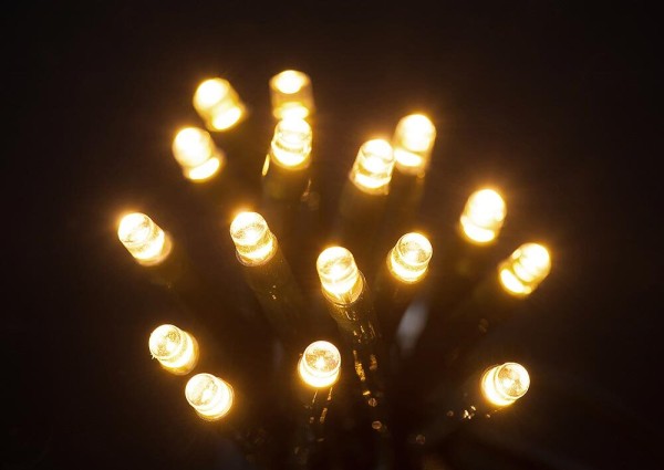 Solar Lichterkette Schwarz LED warmweiß 8 Modi Außenbereich Gartenbeleuchtung