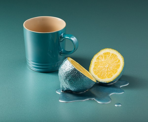 Le Creuset Tasse Becher 4er-Set Metallics Blau-Grün Steinzeug 350ml