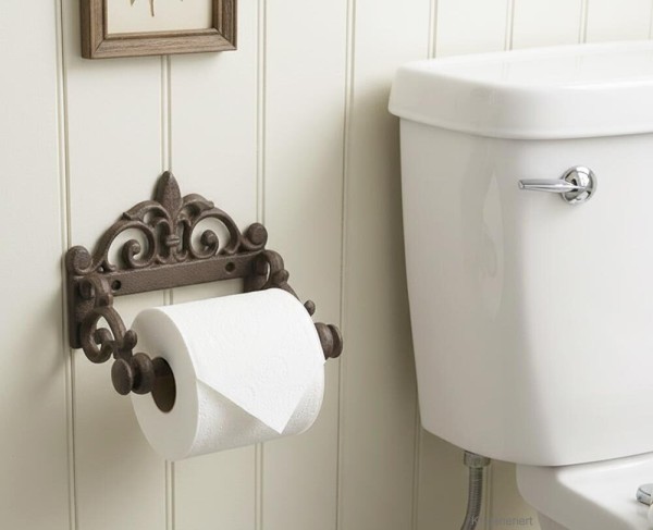 Toilettenpapierhalter Lilie Nostalgie Gusseisen WC-Papierhalter Antik-Stil Braun