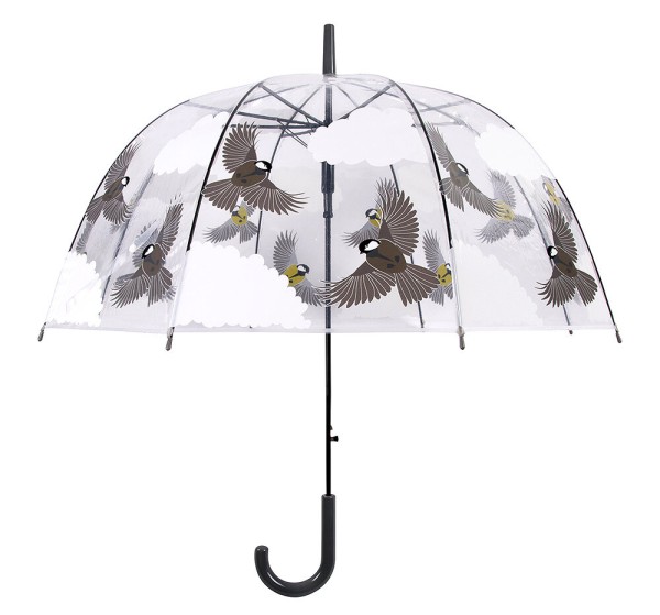 Regenschirm Vögel beidseitig Transparent Stockschirm Durchsichtig