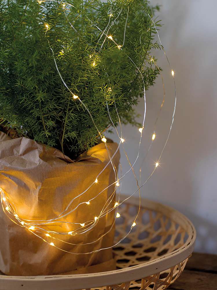 Solar Lichterkette Micro LED Draht warmweiß Außenbereich 2 Modi wählbar