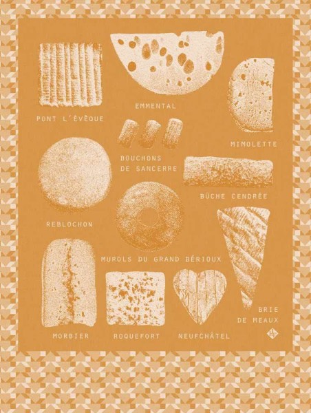 Le Jacquard Français Geschirrtuch Fromage Mimolette Gelb 60x80 Baumwolle