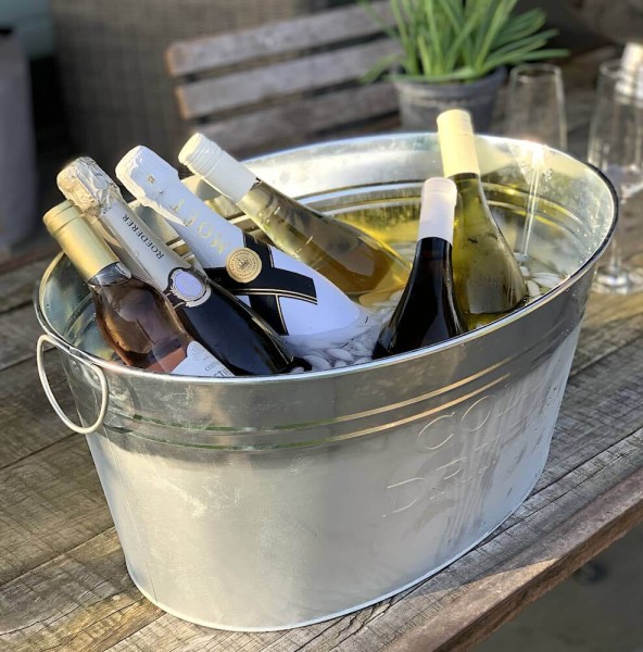 Getränkekühler Zinkwanne XL Cold Drinks Großer Sektkühler f Flaschen Gartenparty