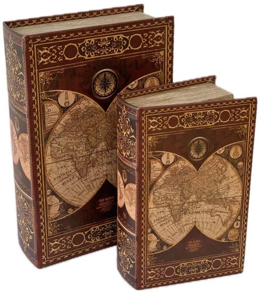 Hohles Buch mit Geheimfach Buchversteck Atlas Antik-Stil