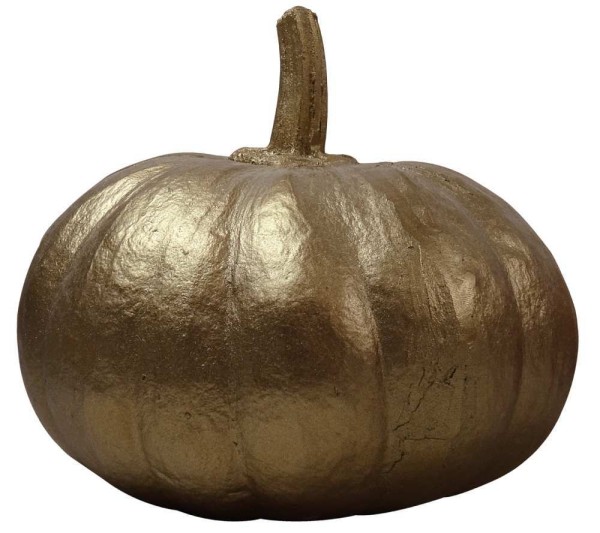 Künstlicher Kürbis Halloween Herbstdeko Gold 15cm