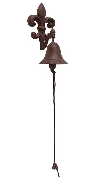 Türglocke Lilie Fleur-de-Lys Glocke Nostalgie Gusseisen Antik-Stil Braun