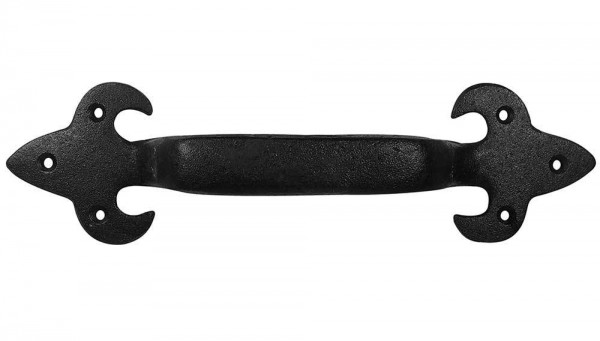 Möbelgriff Lilie Griff Schubladengriff Gusseisen Antik-Stil Schwarz 29,5cm