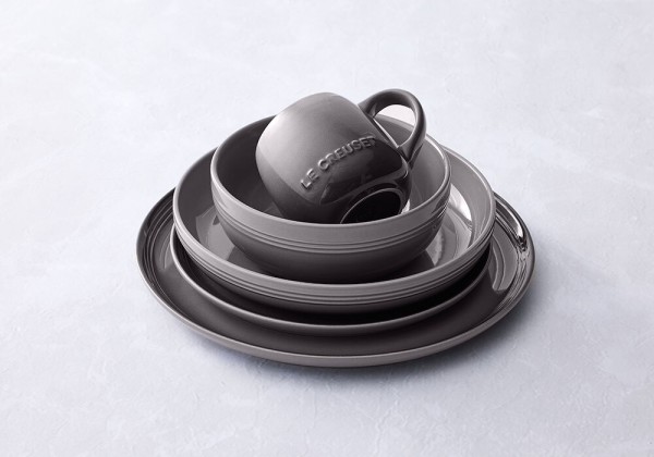 Le Creuset Suppenteller Coupe Steinzeug Flint Grau 22cm