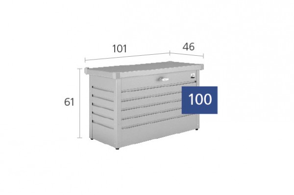 Biohort Freizeitbox 100 Aufbewahrungsbox 101x46x61cm Silber-Metallic