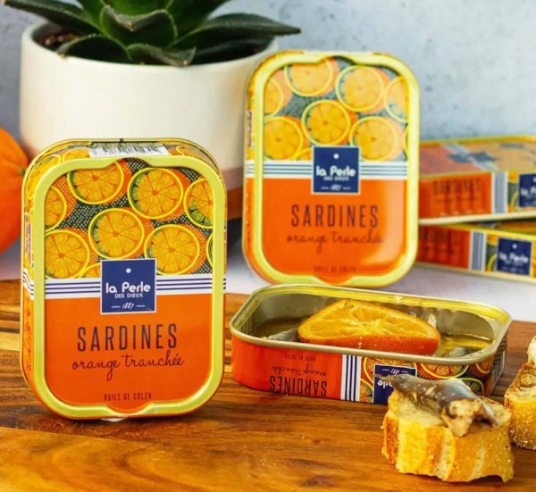 La Perle des Dieux Sardinen mit Orange und Rapsöl - Dose 115 g