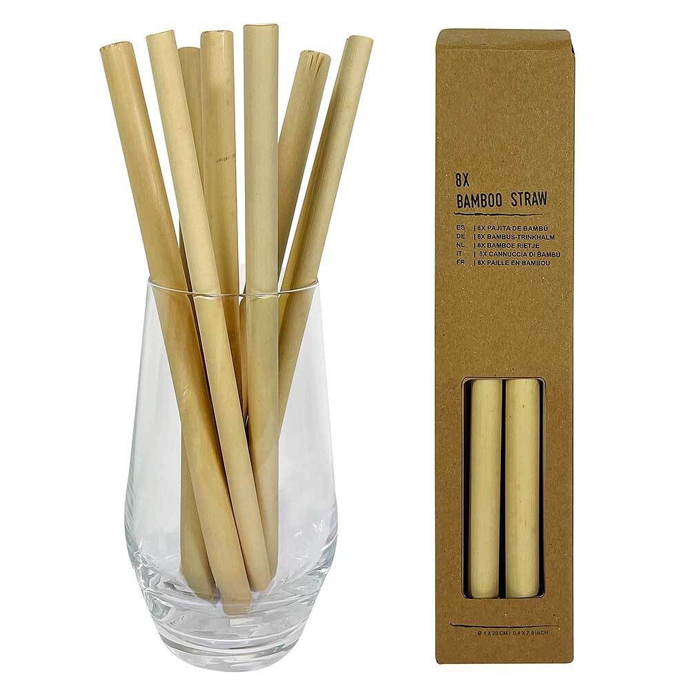 Strohhalme Bambus 8 Stück Trinkhalme Natürlich Plastikfrei wiederverwendbar