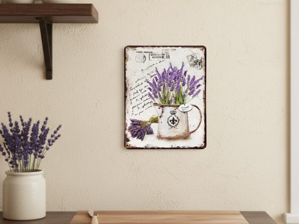 Blechschild Lavande Dekoschild Lavendel Provence Nostalgie Vintage 25x20cm