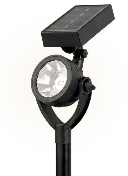 Solar Gartenstrahler LED Schwarz Solarleuchte Gartenleuchte Beleuchtung 34cm