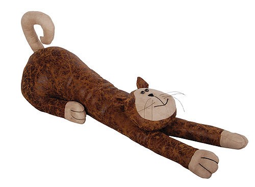 Zugluftrolle Zugluftstopper Katze Leder-Optik Braun 70cm Zugluftrolle Zugluftstopper Katze Leder-Optik Braun 70cm