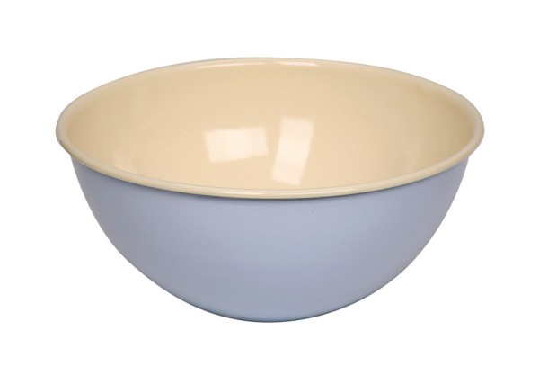 Riess Obst und Salatschüssel Emaille Pastell Blau 30cm