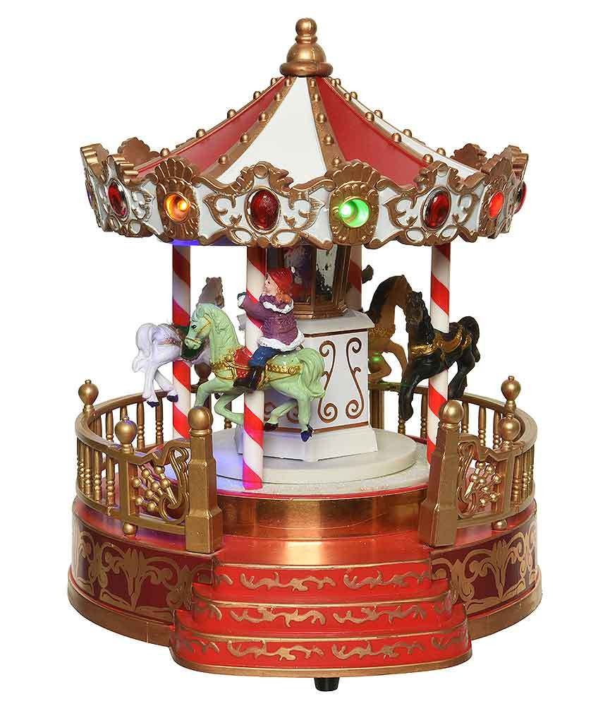Nostalgie Karussell mit LED Beleuchtung Bewegung Musik Weihnachten Winter Kirmes Nostalgie Karussell mit LED Beleuchtung Bewegung Musik Weihnachten Winter Kirmes
