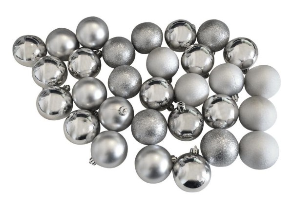 Christbaumkugeln Silber 30 Stück Weihnachtsbaumkugeln Christbaumschmuck
