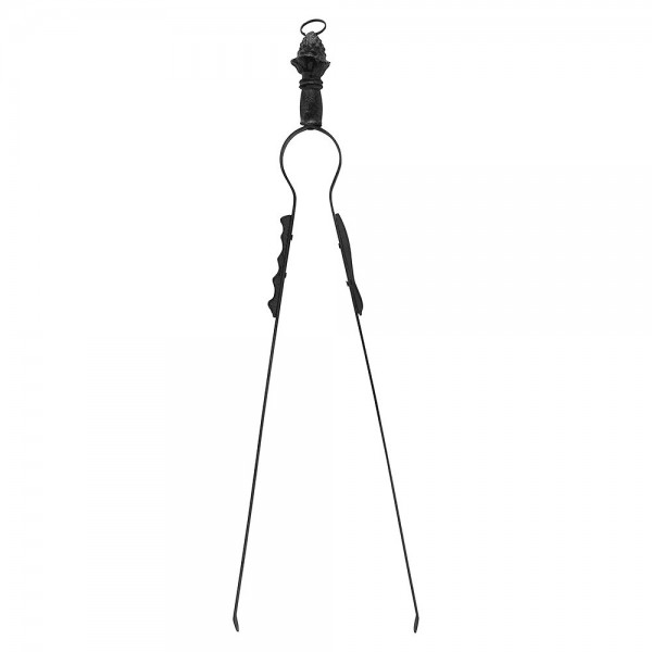 Rustikales Kaminbesteck-Set Gusseisen schwarz rund 5-teilig