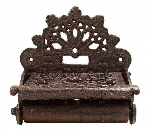 Toilettenpapierhalter Nostalgie Gusseisen Rustikal Antik-Stil Braun