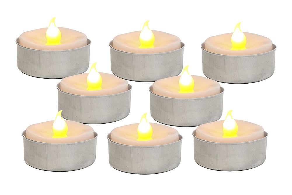 LED Teelichter 8 Stück warmweiß Flackernd LED Kerzen Batteriebetrieben Flackereffekt