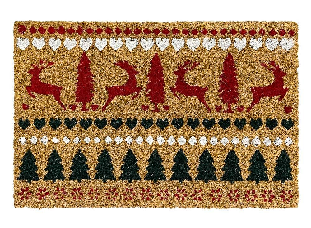 Fußmatte Rentier Tannenbaum Weihnachten Kokos Fussmatte Fußabtreter 40x60cm günstig online kaufen