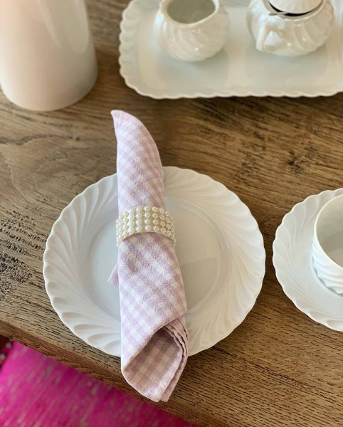 Serviettenringe Weiß Schmuck 4 Stück Serviettenhalter Perlen Tischdeko Hochzeit