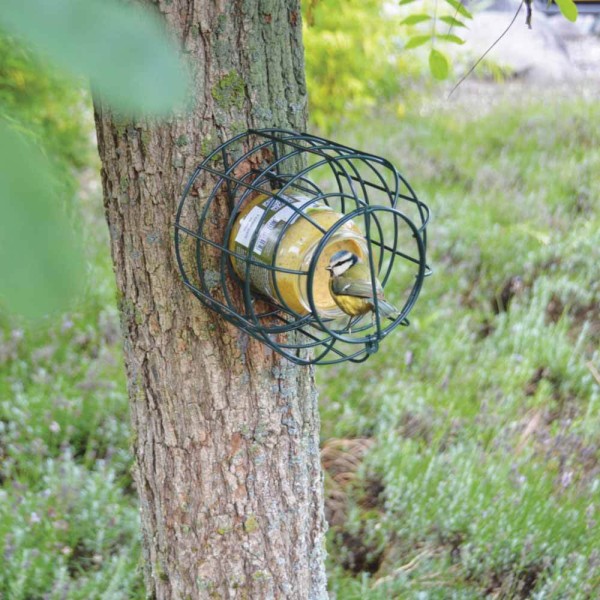 Vogelfutterhaus Gestell für Erdnussbutter Futtersilo Wildvögel Metall Grün