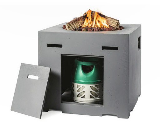 Happy Cocooning Lounge & Dining Feuertisch quadratisch grau 760 x 760 x 670 mm