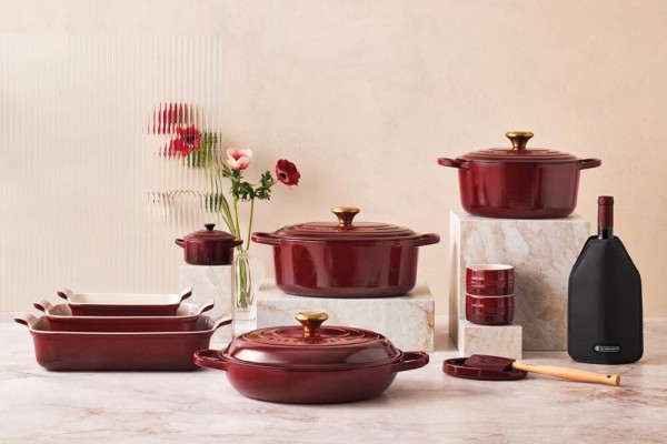 Le Creuset Kochlöffelablage Oval Kochlöffelhalter Steinzeug Garnet (Rhone) Bordeaux-Rot