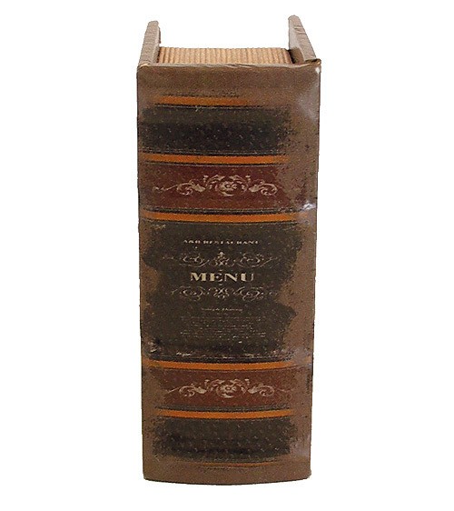 Hohles Buch mit Geheimfach MENU Buchversteck Antik-Stil 15x10cm