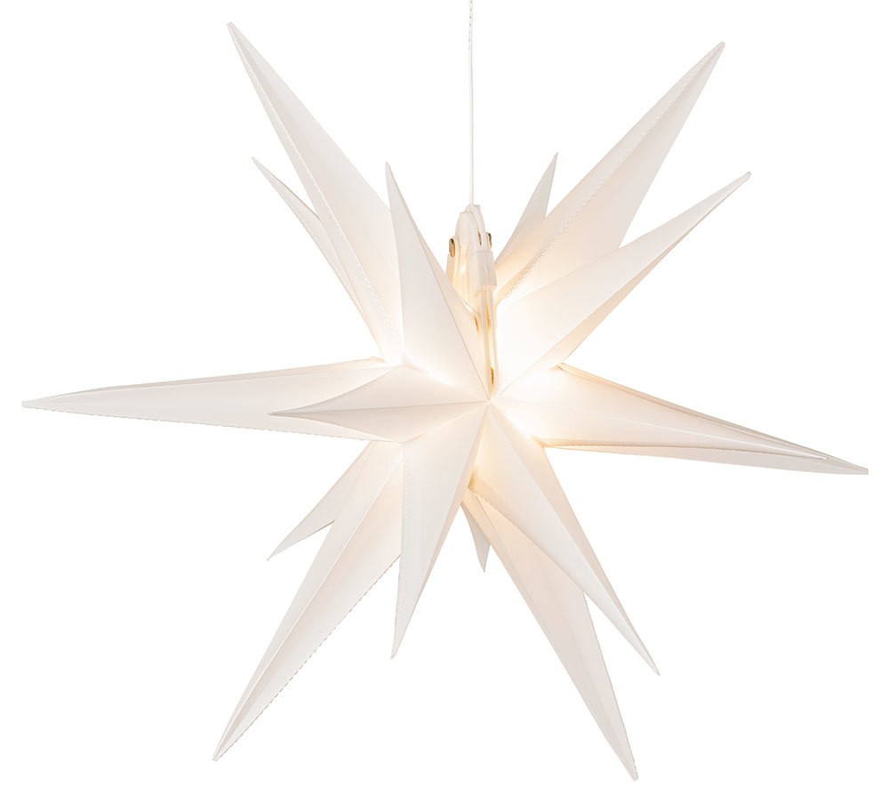 3D Leuchtstern Weiß Weihnachtsstern LED Beleuchtet Timer Innen und Außen 30cm