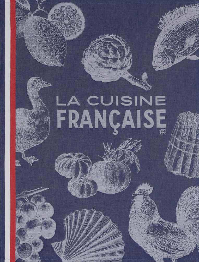 Le Jacquard Français Geschirrtuch Gastronomie Bleu Blau 60×80 Baumwolle