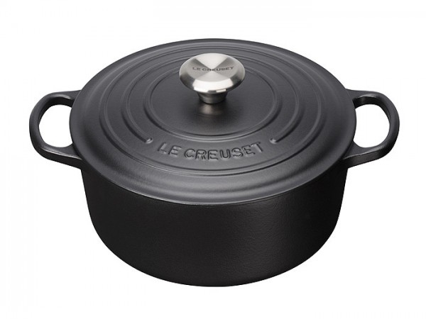 Le Creuset Bräter Signature Rund Gusseisen Schwarz 30cm