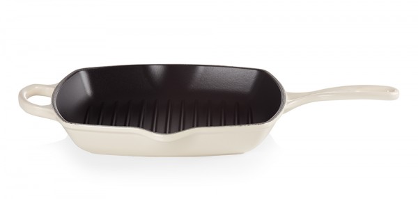 Le Creuset Grillpfanne Quadratisch Signature Gusseisen Meringue 26cm