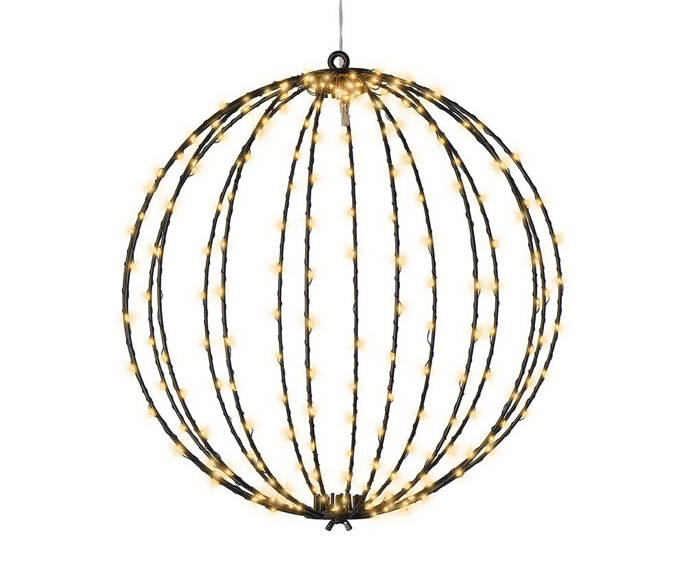 Leuchtkugel Weihnachten zum Hängen LED Kugel Metall Schwarz Stecker Timer O günstig online kaufen