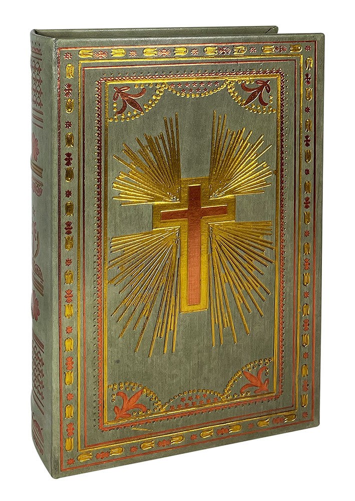 Hohles Buch mit Geheimfach Kreuz Geldkassette Abschließbar Antik-Stil Buchsafe