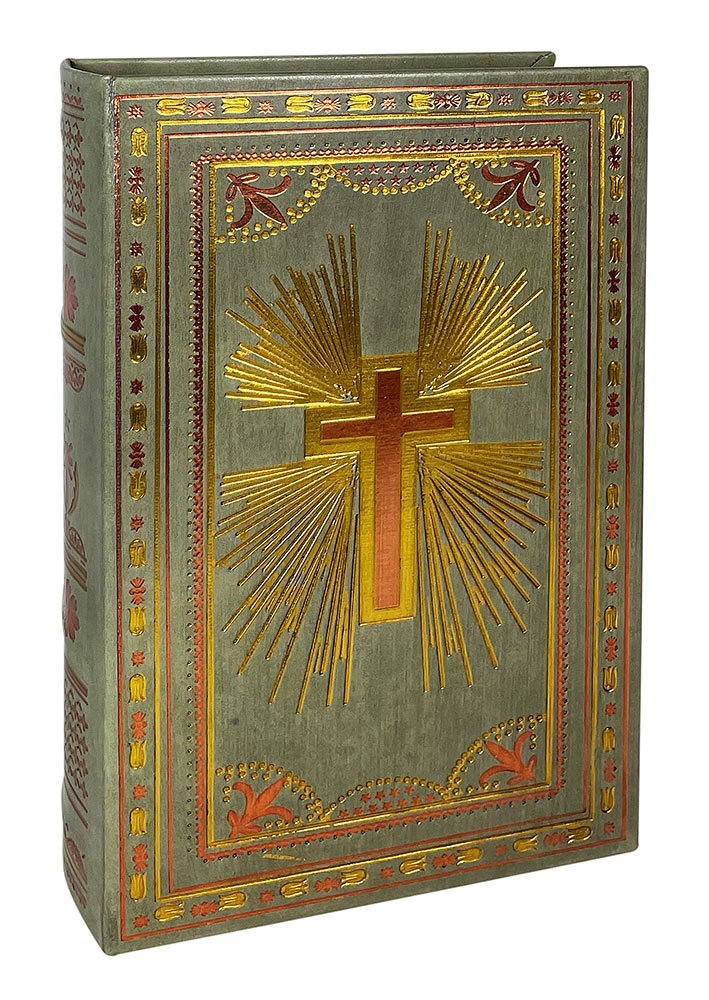 Hohles Buch mit Geheimfach Kreuz Geldkassette Abschließbar Antik-Stil Buchsafe Hohles Buch mit Geheimfach Kreuz Geldkassette Abschließbar Antik-Stil Buchsafe