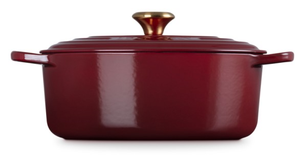Le Creuset Bräter Signature Oval Gusseisen Garnet (Rhone) Bordeaux-Rot