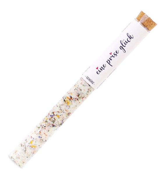 Gourmet Berner Gewürzsalz Eine Prise Glück Blütensalz in Vitro Reagenzglas 40g
