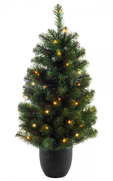 Weihnachtsbaum künstlich mit Beleuchtung 90cm mit Topf LED Warmweiß