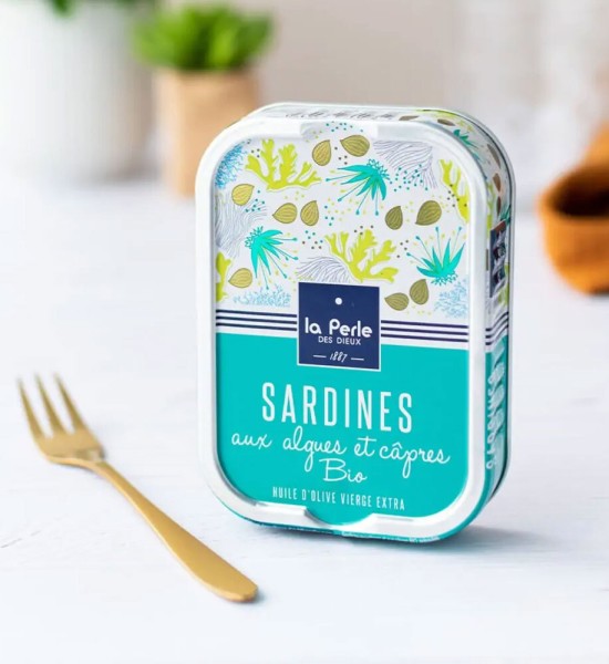 La Perle des Dieux Sardinen mit Algen und Kapern - Dose 115 g