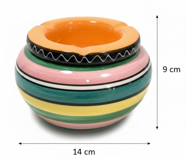 Sturmaschenbecher XL Keramik 14 cm Windaschenbecher für draußen