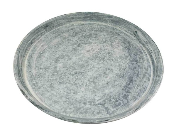 Tablett Rund Zink Vintage-Stil Zinktablett Dekotablett Zinkteller Landhaus 39cm