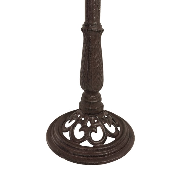 Große Sonnenuhr auf Standfuß Antik-Stil Gusseisen Braun Gartendeko H 120cm
