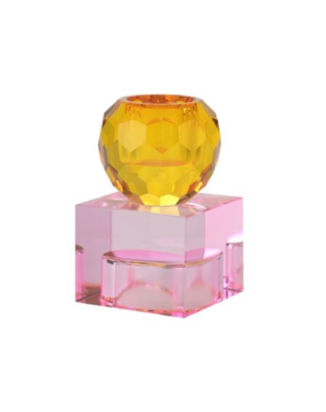 Giftcompany Kerzenhalter Teelichthalter Kristallglas Hellrosa Orange