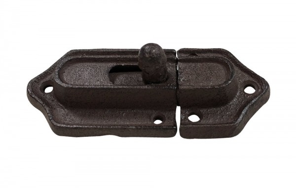 Schiebeschloß Türriegel Schieberiegel Gusseisen Antik-Braun 11,5cm