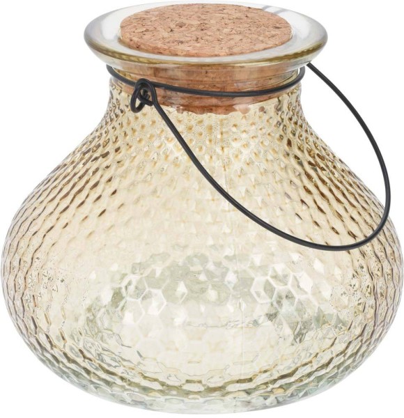 Wespenfalle Glas Gelb zum Aufhängen Landhaus Insektenfalle Vintage-Stil 13cm