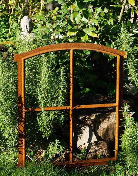 Stallfenster Gusseisen Antik-Stil Rostig Rundbogen Eisenfenster Landhaus 63cm