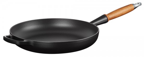 Le Creuset Bratpfanne mit Holzgriff Signature Gusseisen Schwarz